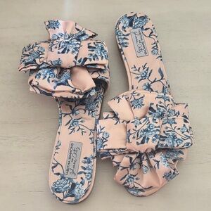 Tabitha Simmons Floral Sandals - Pink and Blue